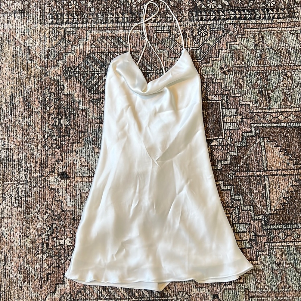 Zara White Slip Dress Medium